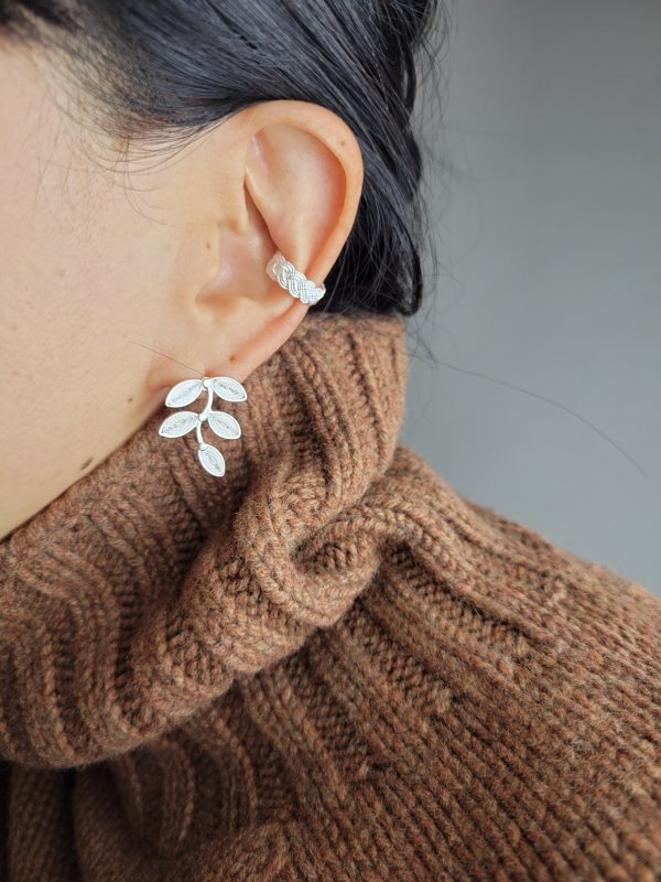 本日29日（月）20：00～LULO (ルロ)　シルバーピアス　　ear cuff　イヤカフ 三つ編み　SILVER　【ネコポス指定可能】 -  バナナブラウン - 川越レディースセレクトショップ