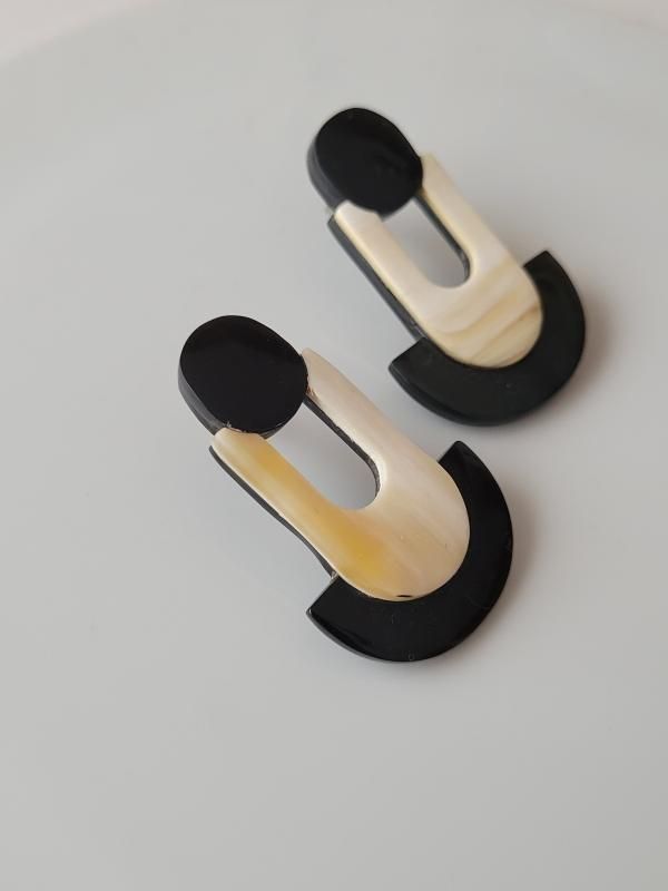 L'INDOCHINEUR（ランドシヌール）ピアス Buffalo horn