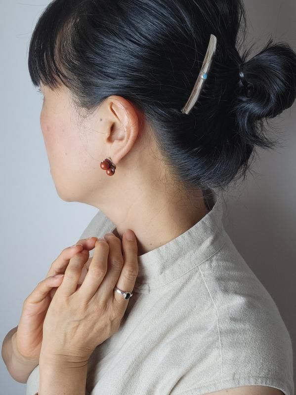 ナバホ族Navajoインディアンジュエリー ピアスリバーシブルピアス