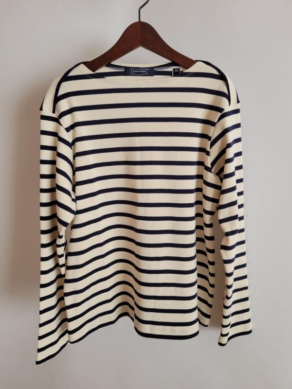 HAND ROOM WOMENS バルキー ボートネックカットソー ボーダー