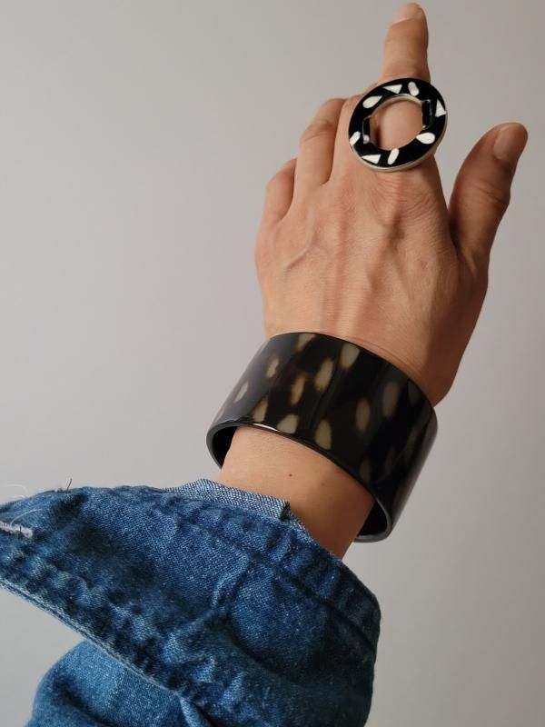 ホットセール 口コミ L'INDOCHINEUR（ランドシヌール） horn Buffalo バングル アクセサリー