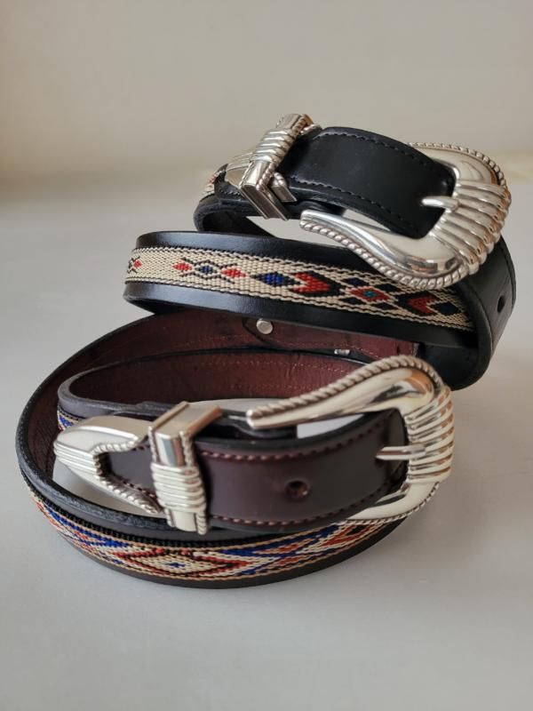 TORY ベルト シルバー色バックル　茶芯 TORY LEATHER（トリーレザー） 3ピース シルバーバックルベルト