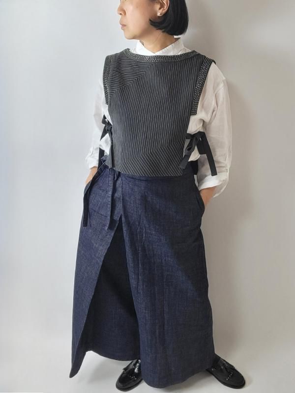 KAPITAL デニムラップキュロット Kapital 14oz Denim 5P Die-Dye RAT-Flare Pants, Crazy Dixie Remake