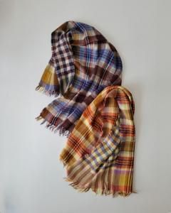 TOASTʥȡȡDual Check Handwoven knot Scarf