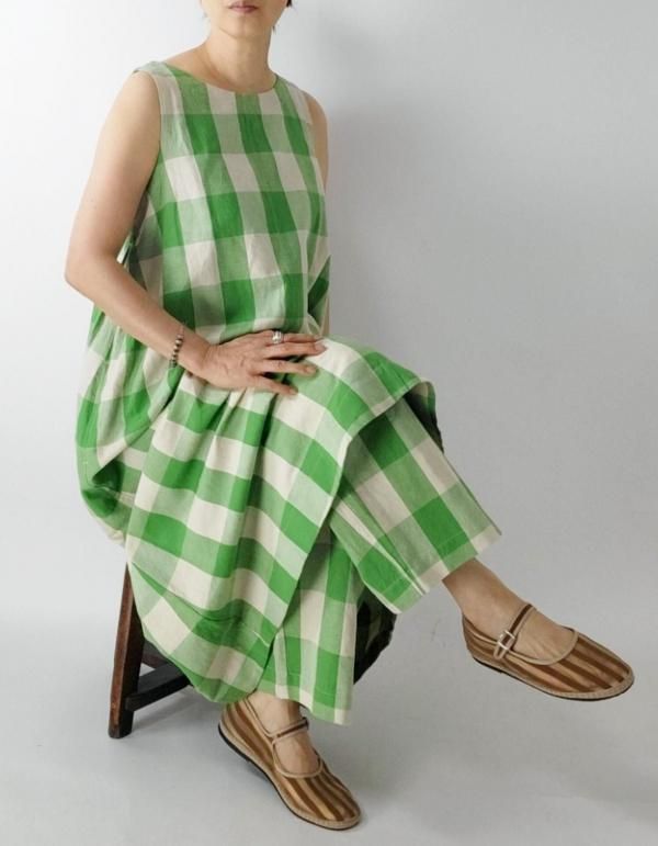 TOAST（トースト） 109-A / Gingham Cotton Linen Dress