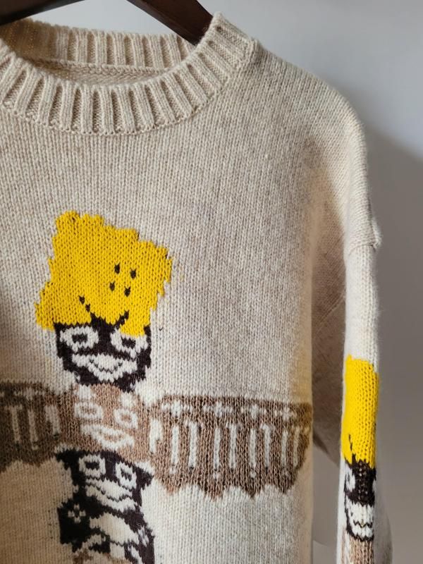 KAPITAL（キャピタル）5GウールPECKISH トーテムポール クルーセーター