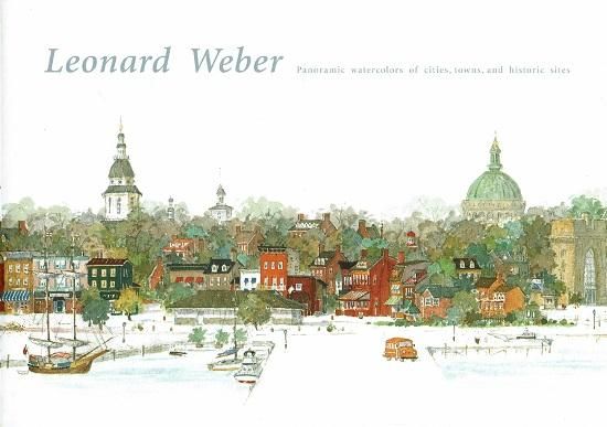 Leonard Weber panoramic watercolors of cities,towns,and Leonard Weber panoramic watercolors of cities,towns,and