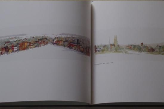Leonard Weber panoramic watercolors of cities,towns,and Leonard Weber panoramic watercolors of cities,towns,and