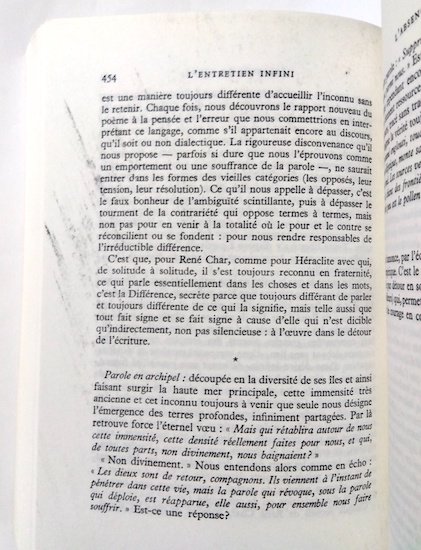 L’entretien infini 仏)終わりなき対話 モーリス・ブランショ - 古書古本買取販売 書肆  とけい草／syoshi-tokeisou｜思想・哲学書 美術書 アートブック 写真集 デザイン 建築 文学 etc. ｜東京の古書店・古本屋