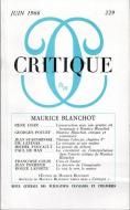 Revue Critique No.229: Maurice Blanchot