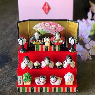 【新品】雛人形　錦彩花かざり雛(七段飾))