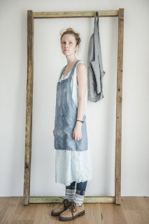 ڥ᡼̵not PERFECT LINEN | SHORT SQUARE CROSS LINEN APRON (swedish blue) | ץ