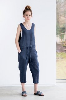 not PERFECT LINEN | LOOSE LINEN JUMPSUIT (charcoal) | UK 8