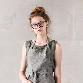 not PERFECT LINEN | WASHED TRADITIONAL LINEN APRON (stripes) | ץ