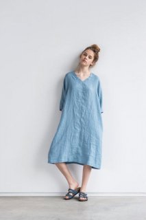 not PERFECT LINEN | washed linen KIMONO tunic (swedish blue) | 95cmڥͥ  ȥ˥ ̲ 첤 ץ  