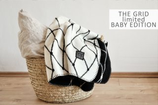 bastisRIKE | THE GRID - COTTON BABY BLANKET (black and white) | ベビーブランケット【75x100cm】