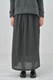 the last flower of the afternoon | 真冬の雨 gather skirt (charcoal) | ギャザースカート【ペチコート付き】