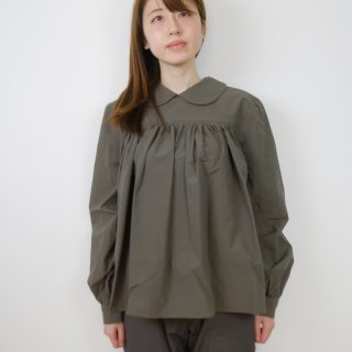 the last flower of the afternoon | 뱫(Τ) round collared pullover shirt (olive) | ֥饦