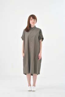 the last flower of the afternoon | 뱫(Τ) wide shirt dress (olive) | ԡ