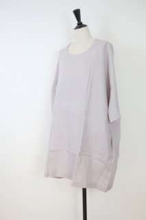 not PERFECT LINEN | washed linen KIMONO tunic (ashes of rose / round neck) | 着丈90cm