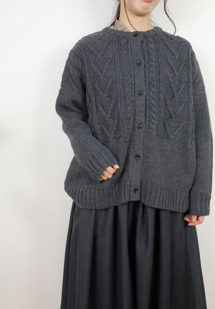 Stamp And Diary ケーブル編みカーディガン Grey アウター Paper Birds ペーパーバーズ レディース アパレル オンラインショップ Stamp And Diary ケーブル編みカーディガン Grey アウター Paper Birds ペーパーバーズ レディース アパレル オンラインショップ
