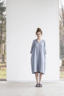 not PERFECT LINEN | washed linen KIMONO tunic (light grey) | 着丈95cm