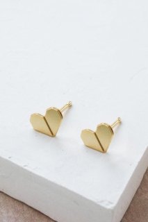 Shlomit Ofir | Origami Heart Earrings (gold) | ピアス