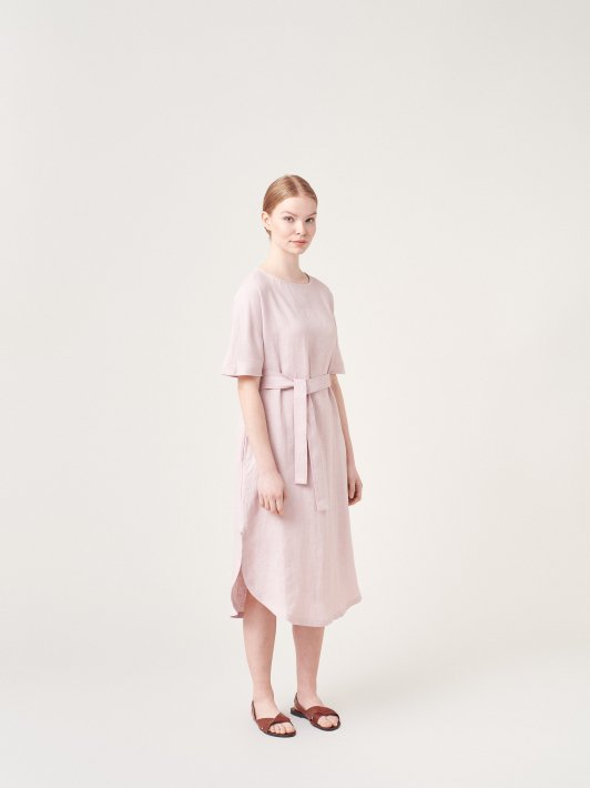 ARCHETYPE | T-shirt Dress with Belt (faded pink) | ワンピース S