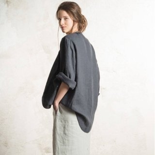 LOVELY HOME IDEA | Loose fit linen jacket/cardigan (charcoal)ڥͥ  ʥ Ⱦµ