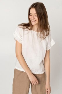 【ネコポス送料無料】two LINEN | Loose fit linen blouse【リネン 麻 ナチュラル ブラウス】
