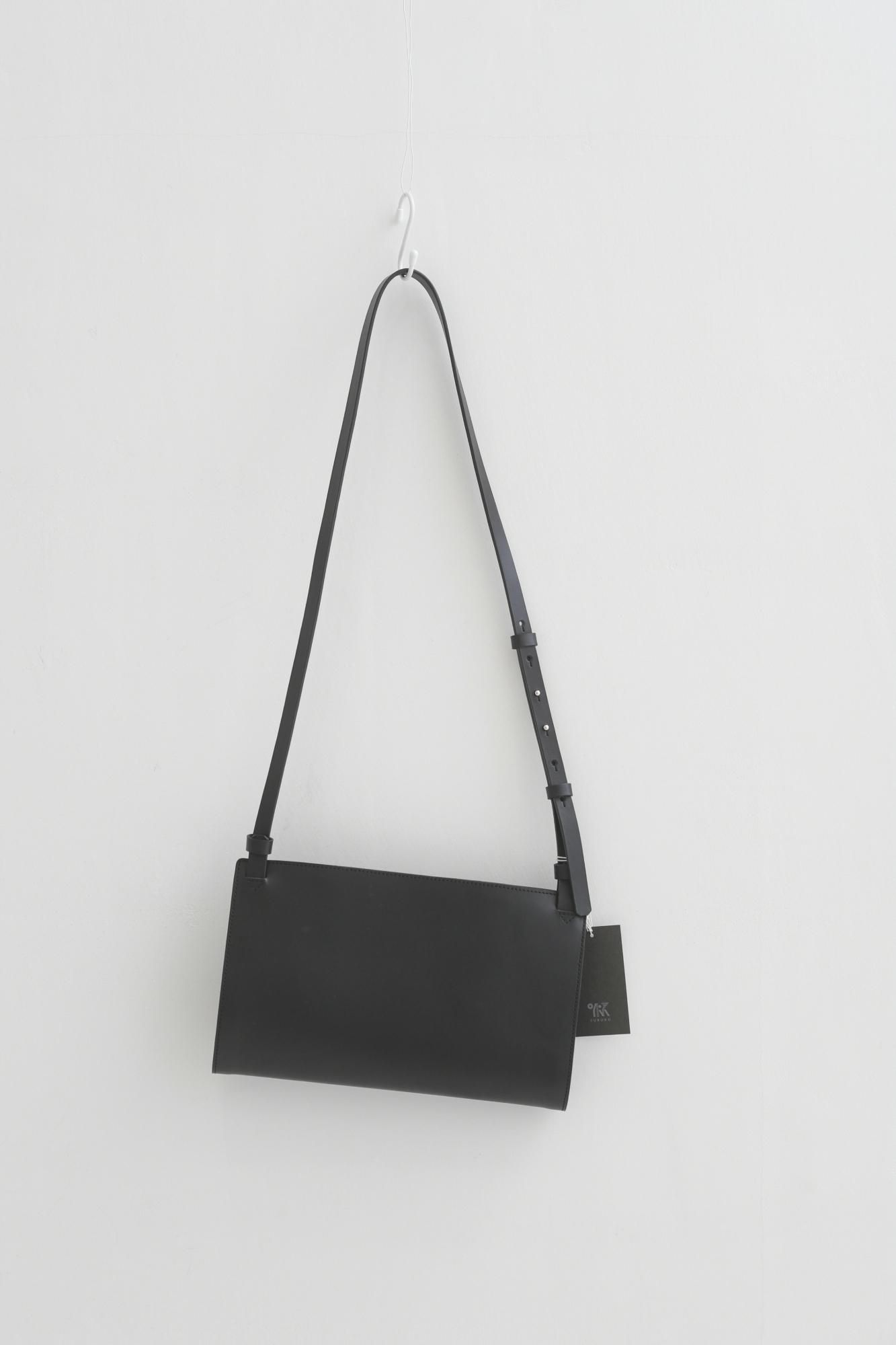 Yuruku ユルク Bifold Shoulder Bag Black バッグ 国産レザー シンプル かわいい ショルダーバッグ Paper Birds ペーパーバーズ レディース アパレル オンラインショップ