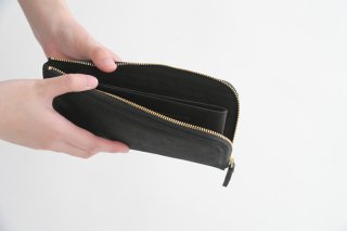 POMTATA (ポンタタ) | HAK L Zip Long Wallet (black) | 財布 ロングウォレット【国産 レザー】