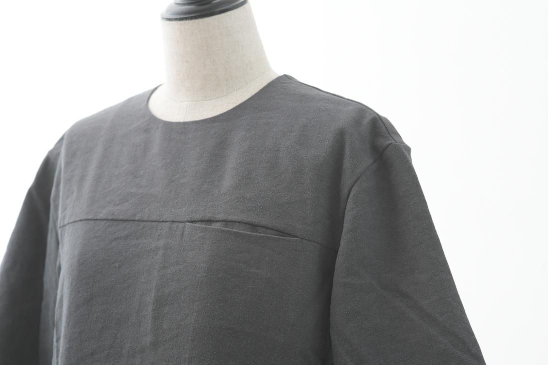 the last flower of the afternoon | 月暈のtucked dress (charcoal) | ワンピース【送料無料 ザラストフラワーオブジアフタヌーン レディース】