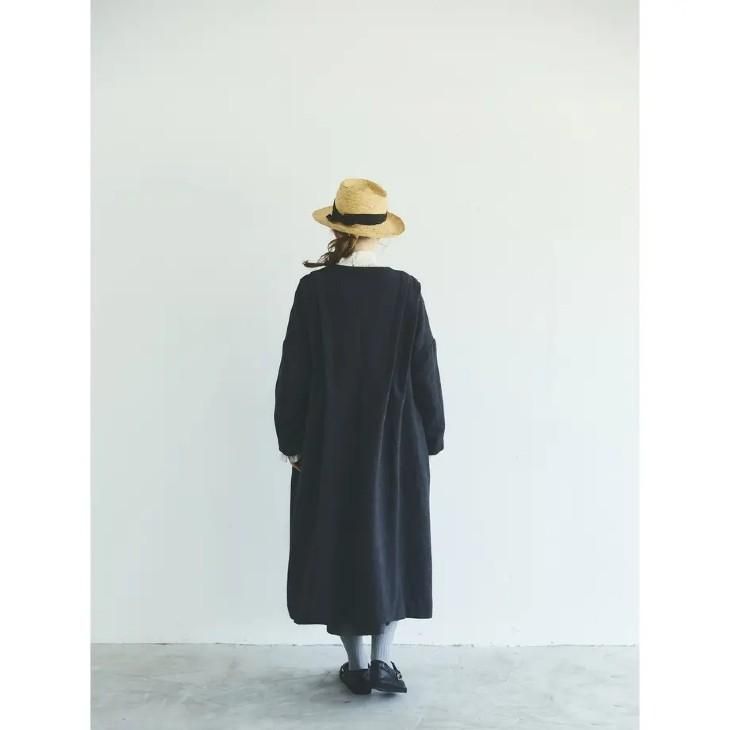 MAGALI*マガリmagariメランジウールノーカラータックコート aquamed