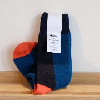 decka x BRU NA BOINNE | Alpaca Boucle Socks / Multi Color (navy) | デカ 靴下 ソックス 秋冬