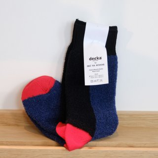 decka x BRU NA BOINNE | Alpaca Boucle Socks / Multi Color (black) | デカ 靴下 ソックス 秋冬