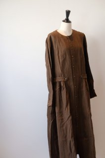 the last flower of the afternoon | かげとひかりの belted wide dress (dark brown) | 送料無料 ワンピース レディース