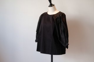 the last flower of the afternoon | gather sleeve pullover (black) | 送料無料 トップス プルオーバー