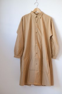 the last flower of the afternoon | 秋霧の classic shirt dress (beige) | 送料無料 ワンピース レディース