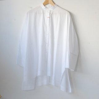STAMP AND DIARY | スタンドカラービッグワイドシャツ (white) | 送料無料 トップス シャツ シンプル