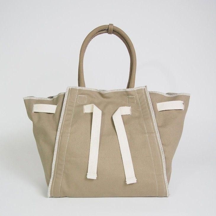 etul (エツル) | RECYCLED CANVAS BELT TOTE LARGE (khaki) | 送料無料