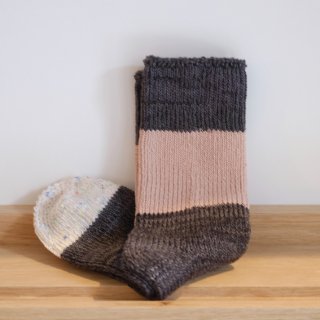 ASEEDONCLOUD | seasonal socks (charcoal) | ソックス 靴下 配色 アシードンクラウド おしゃれ