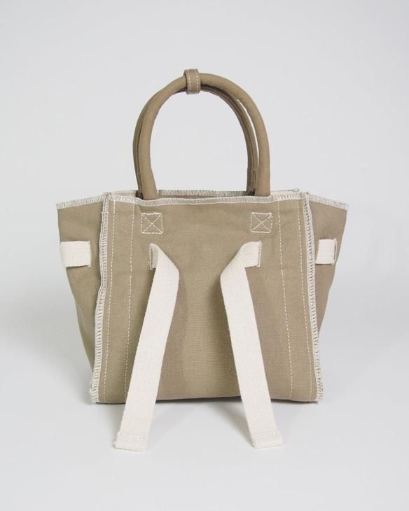 etul (エツル) | RECYCLED CANVAS BELT TOTE SMALL (khaki) | 送料無料