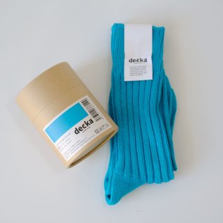 decka -quality socks- | Cased heavy weight plain socks -5th collections- (turquoise) | ソックス デカ 靴下