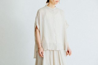 le vent souffle | RAMIE PIECE DYE - WIDE FRENCH BLOUSE (beige)｜ブラウス  ラミー お洒落