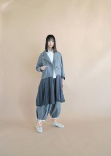 bedsidedrama (ベッドサイドドラマ) | Rider pleats coat (grey) size 1 | 送料無料  ライダーズ コート レディース おしゃれ