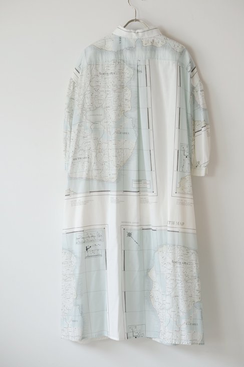 ASEEDONCLOUD | Hiraeth map print (pale blue) | ドレス ワンピース