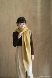 hatsutoki(ハツトキ) | パネルチェックストール L (yellow) | 送料無料 ストール ナチュラル 