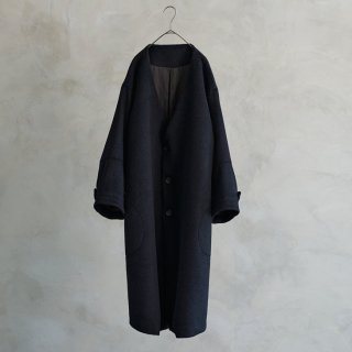 the last flower of the afternoon | 冬夜の思ひ no collar wide coat (black) | アウター コート お洒落