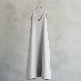 the last flower of the afternoon | 冬夜の思ひ V-neck sleeveless dress (bright gray) | ワンピース お洒落